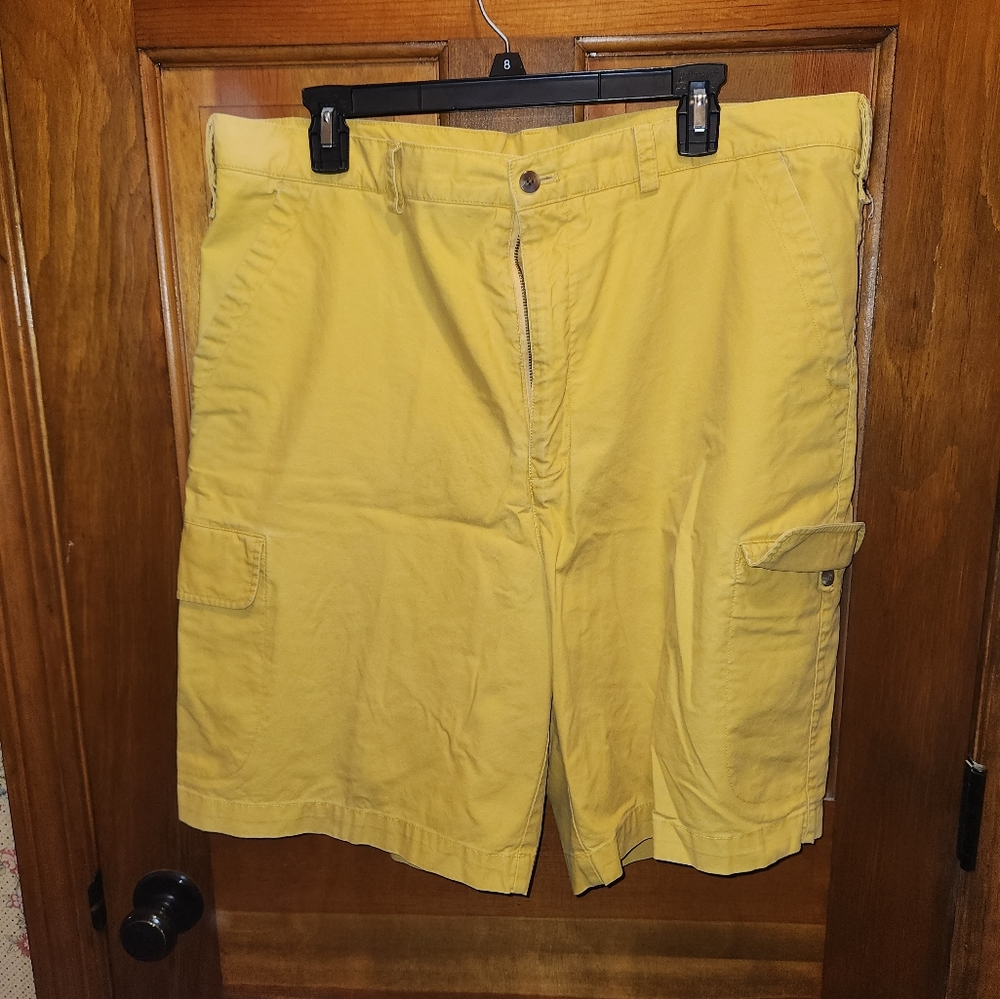 vintage mustard yellow cargo shorts
